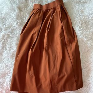 Burnt orange midi skirt